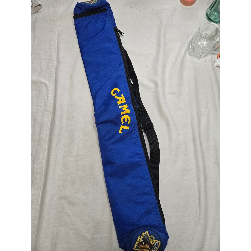 Vintage Camel Joe Smooth Character Insulated Can Cooler Sling Bag Blue 90s Retro